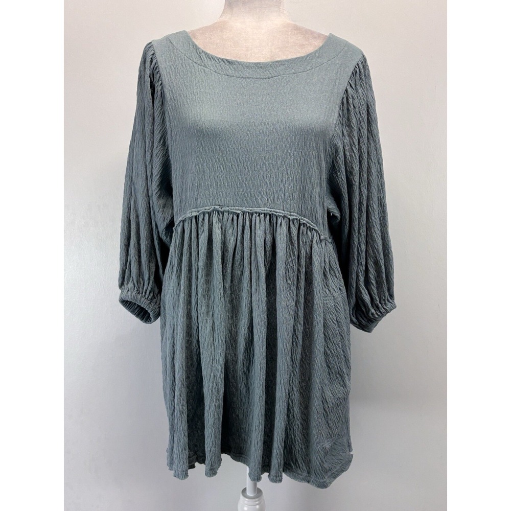 Free People Beach Dress Womens Sz Small Blue Get Obsessed Babydoll Boho Minimal